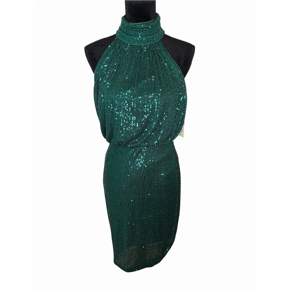 NWT ELIZA J STUNNING SEQUIN HALTER NECK COCKTAIL DRESS SIZE 6